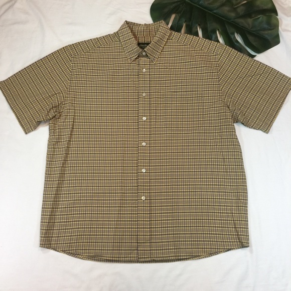 EDDIE BAUER | short sleeve plaid button down shirt - Picture 1 of 5